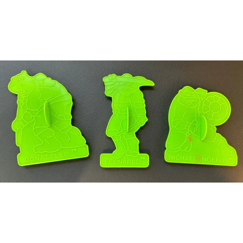 Wilton TMNT Mutant Turtles Cookie Cutters Vintage 1990 Lot 3 Green
